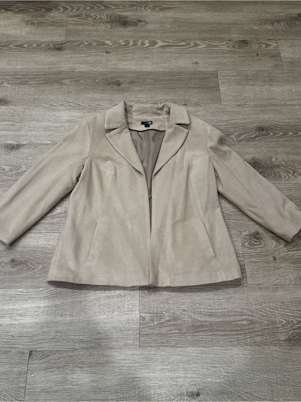 East 5th Tailored Wool-Texture Blazer in Taupe/Beige – XL